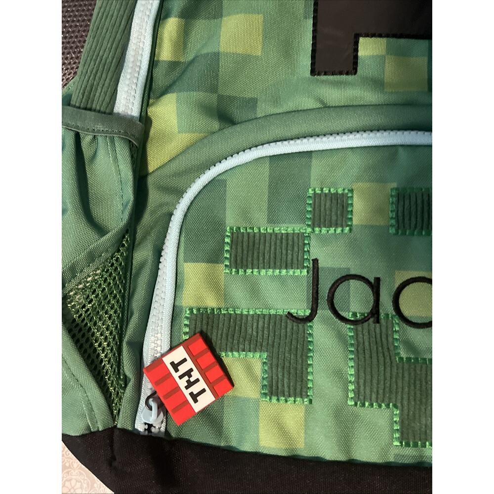 Pottery Barn Mackenzie Minecraft Creeper Critter Glow Dark Large Backpack Jace - Picture 4 of 11